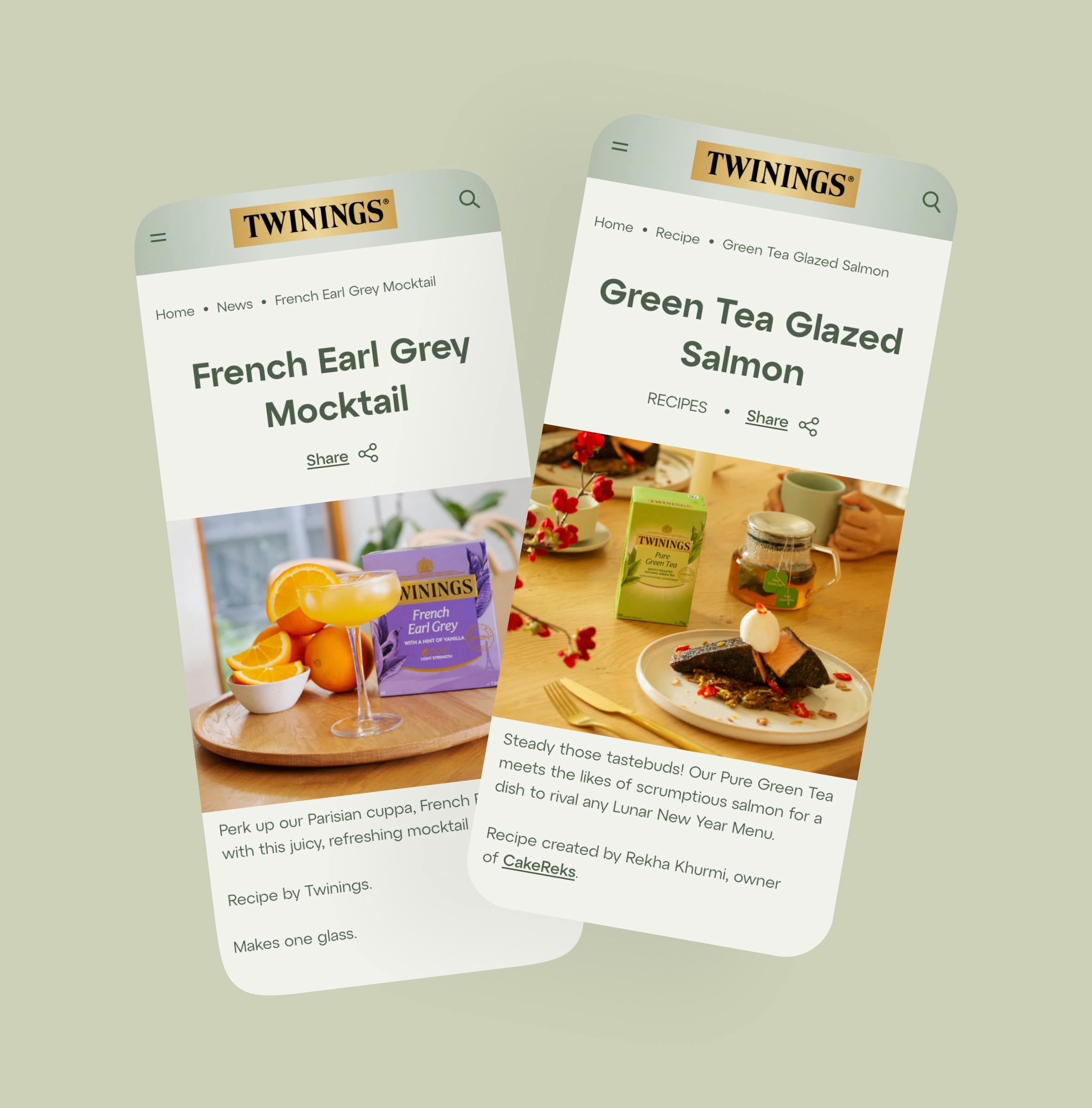 Twinings Recipe Pages Mobile